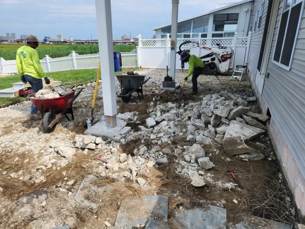 DiSandro-NJ-Home-Makeover-Crew-Breaking-Up-Stone-1024x768
